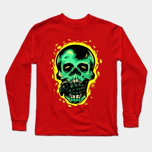 SKULL NADE GREEN ARMY Long Sleeve T-Shirt